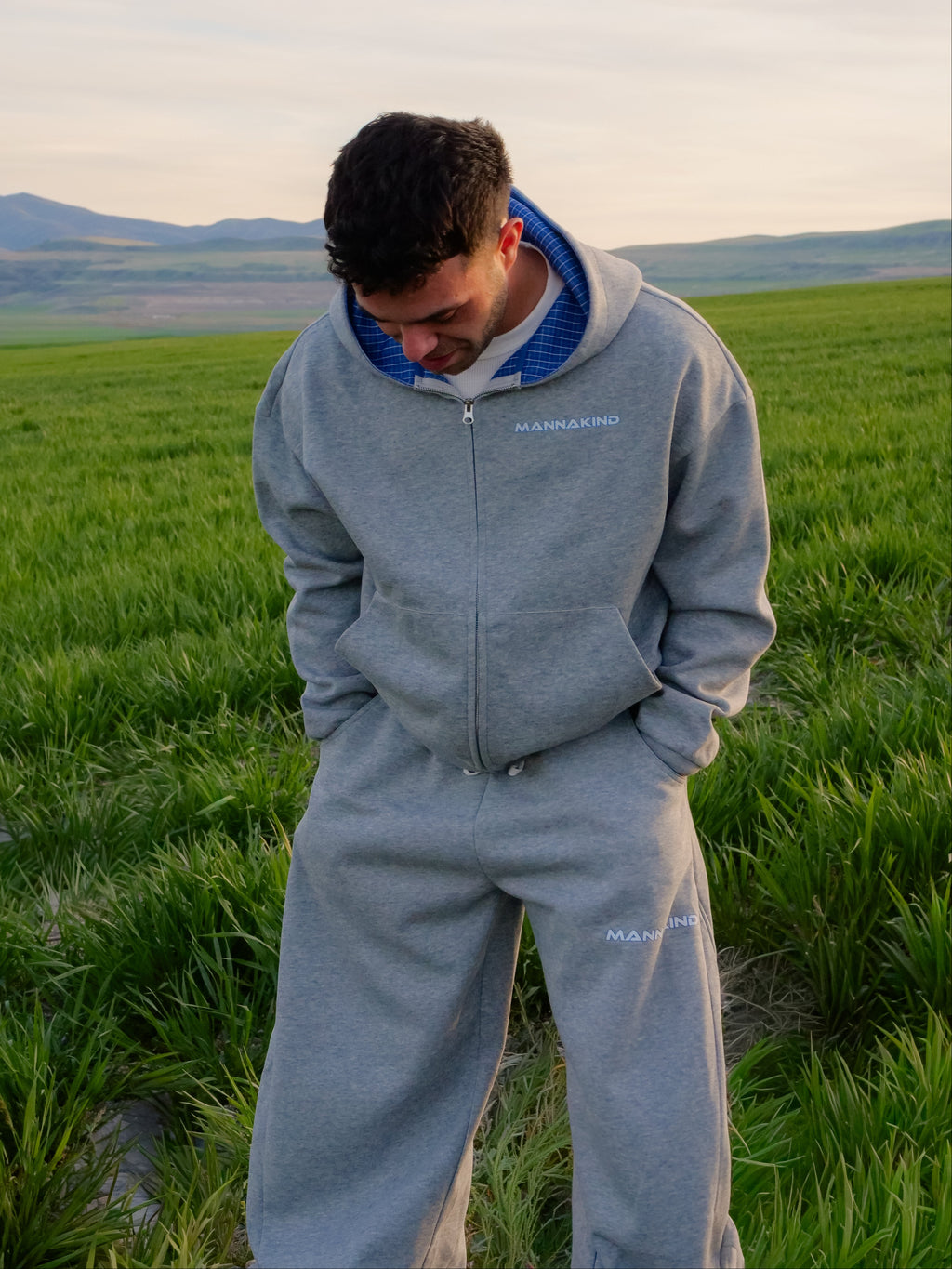Plaid Waistband Baggy Sweats